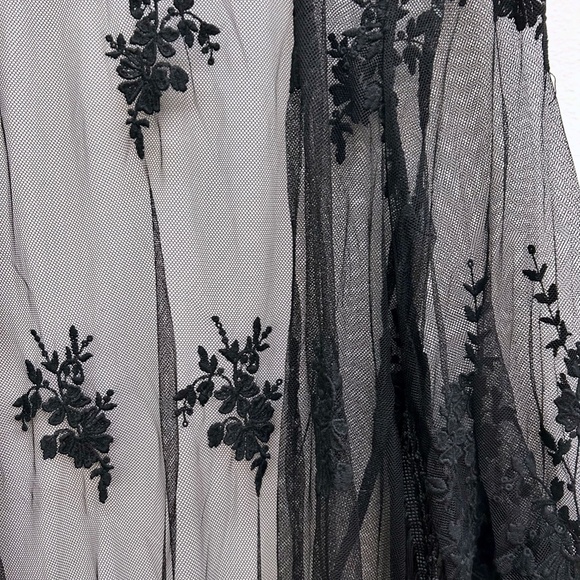 Black Lace & Fringe Kimono - Picture 3 of 4